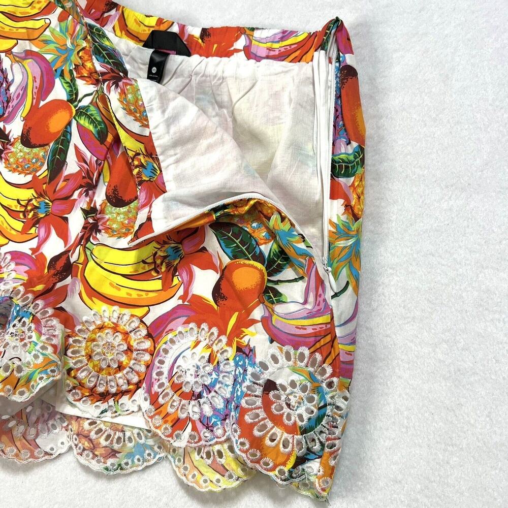 AQUA Fruit Print Shorts Women’s XS Cotton Eyelet Scalloped Multicolored NWT - Picture 8 of 13